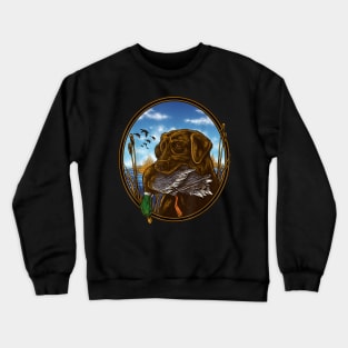 Duck Shirt - Labrador Retriever with Mallard Crewneck Sweatshirt